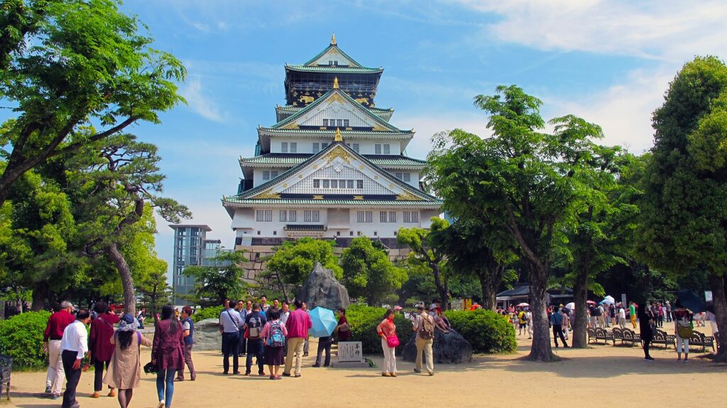 Osaka castle in Japan